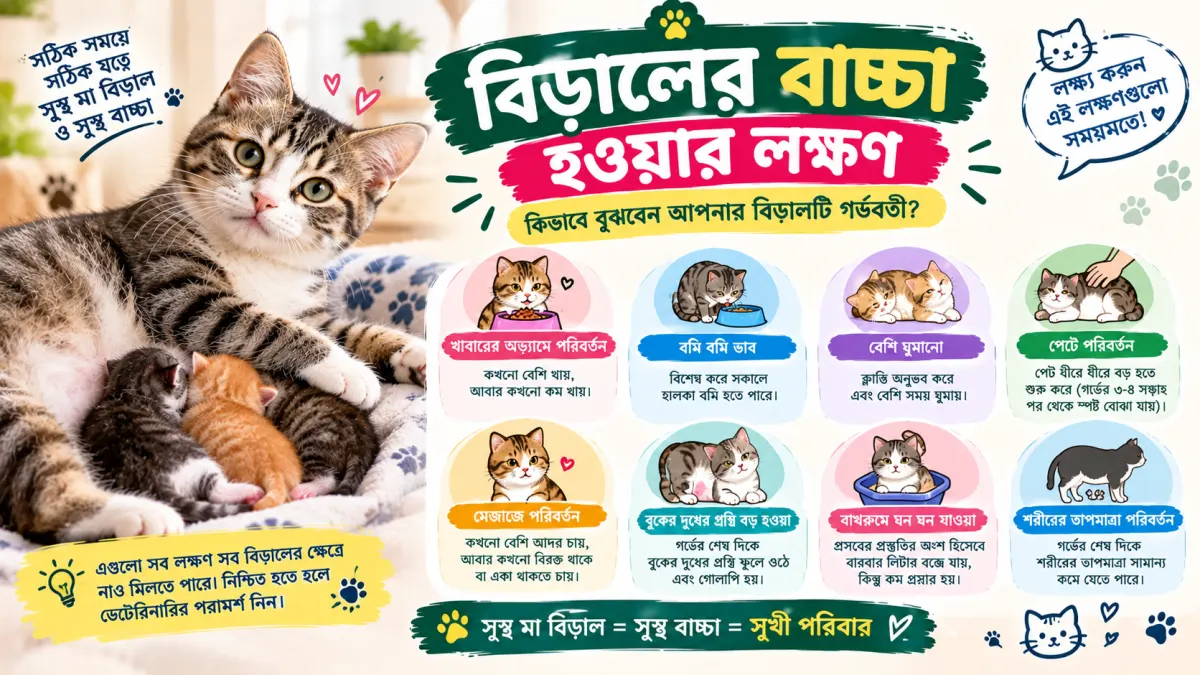 বিড়ালের বাচ্চা হওয়ার লক্ষণ