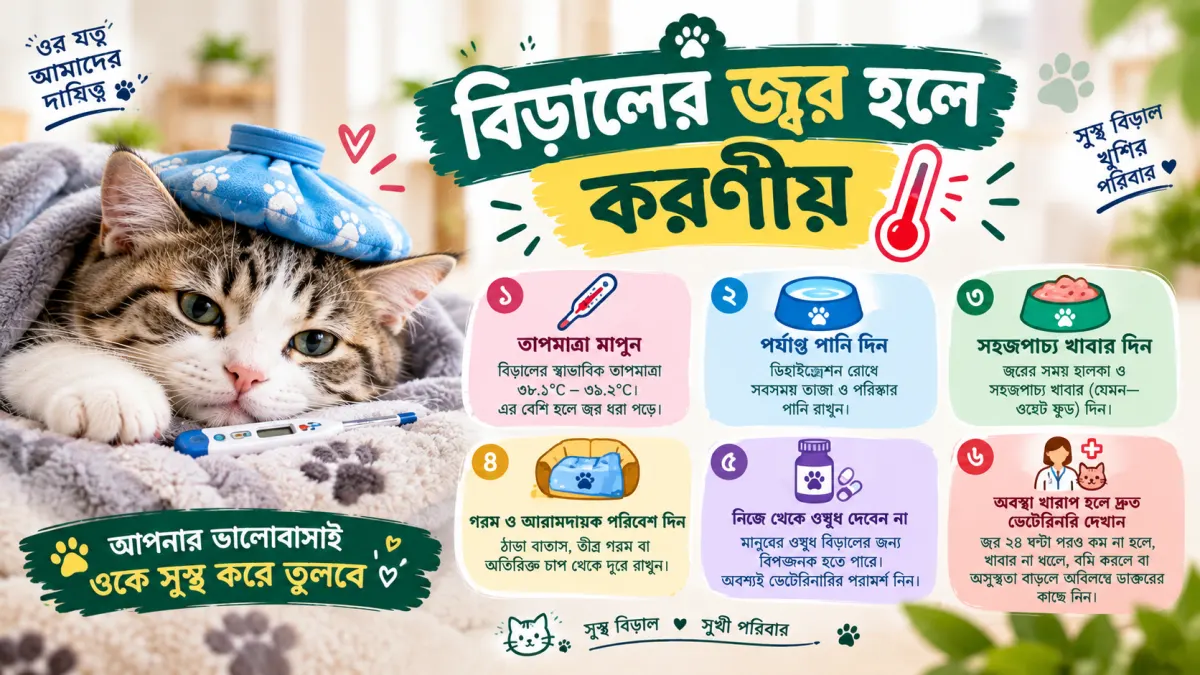 বিড়ালের জ্বর হলে করণীয়