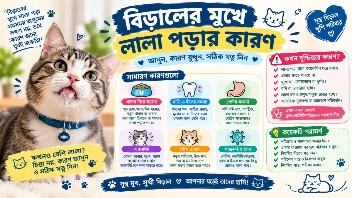 বিড়ালের মুখে লালা পড়ার কারণ