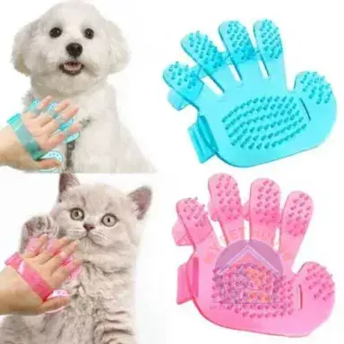 Pet Bathing Hand Gloves Transparent