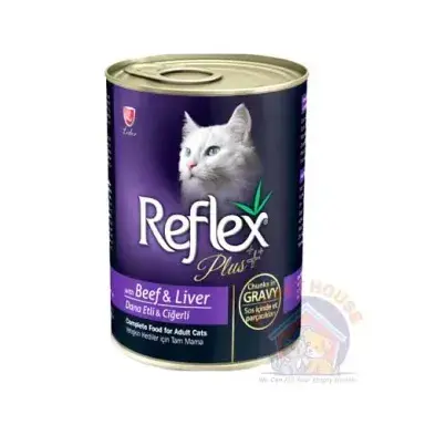 Reflex Plus Adult Cat Can Food with Beef & Liver 400g