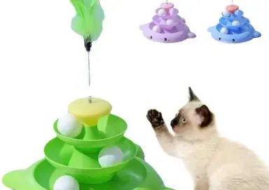 Three Layer Feather Cat Turntable Toy
