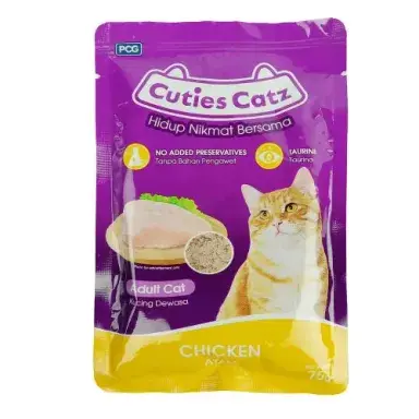 CUTIES CATZ POUCH CHICKEN 75g