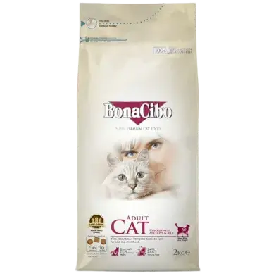 Bonacibo Adult Cat Food (Chicken,Rice With Anchovy) 2kg