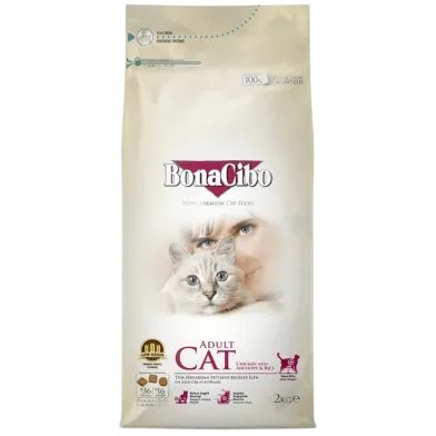 Bonacibo Adult Cat Food (Chicken,Rice With Anchovy) 2kg