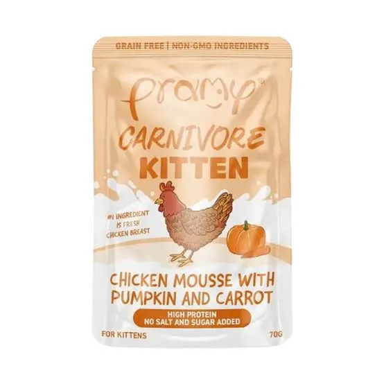 Pramy Carnivore Kitten Pouch Chicken Mousse 70gm