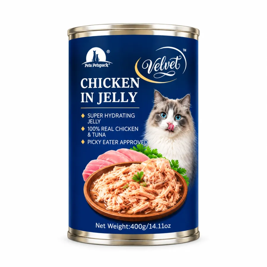 Velvet Canned Tuna & Chicken in Jelly 400gm