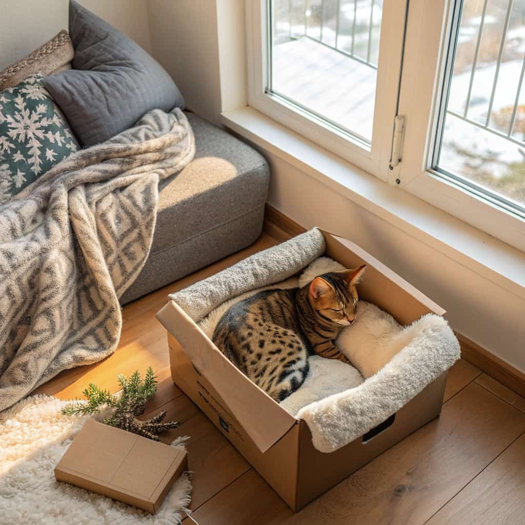 তের জন্য আদর্শ বিড়ালের উষ্ণ বিছানা - বিড়ালের শীতকালীন যত্ন